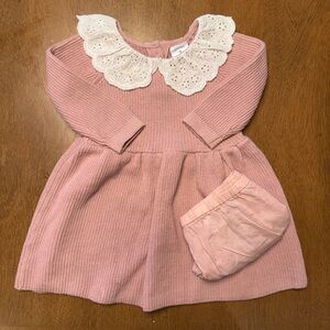 Nordstrom Pink Baby Dress with Lace Collar